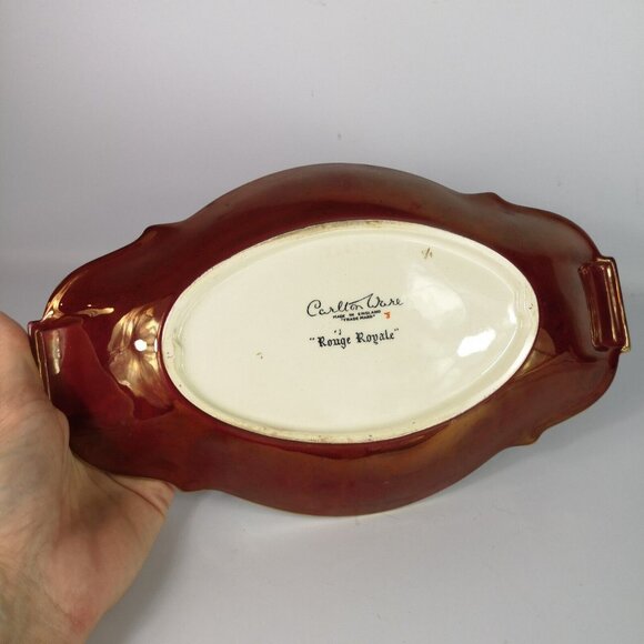 VINTAGE CARLTON WARE ROUGE ROYALE Japanese Mikado SERVING DISH 1930s ART DECO - Picture 16 of 16